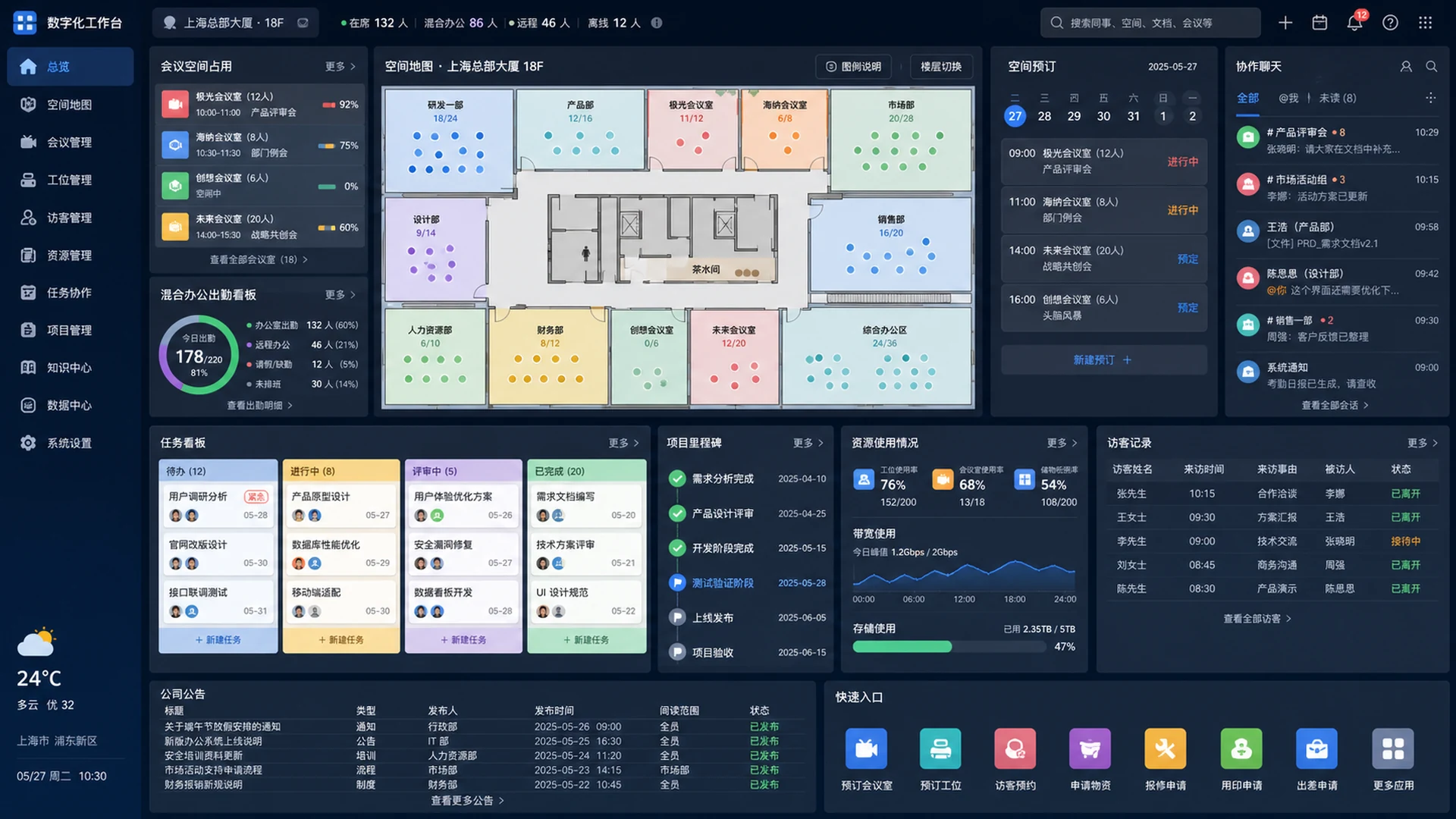 OPC虚拟办公室协同平台PC案例